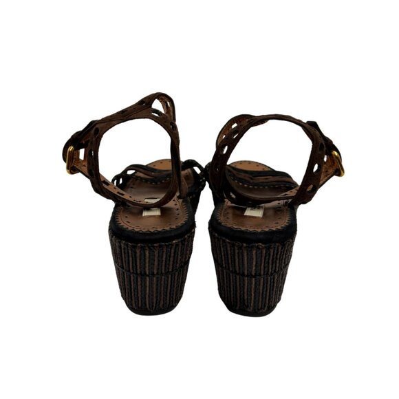 Prada Suede Open Toe Wedges - Picture 3 of 8